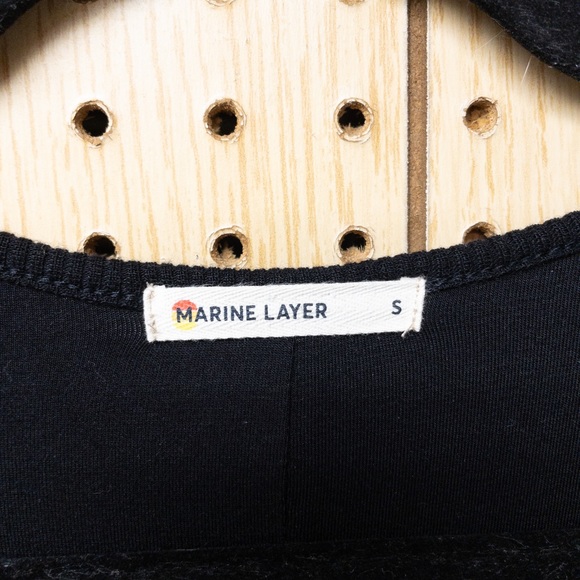 Marine Layer Lexi Rib Long Sleeve Midi Dress in Black - Picture 4 of 15